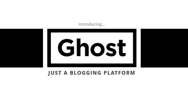 Ghost blogging platform logo and interface