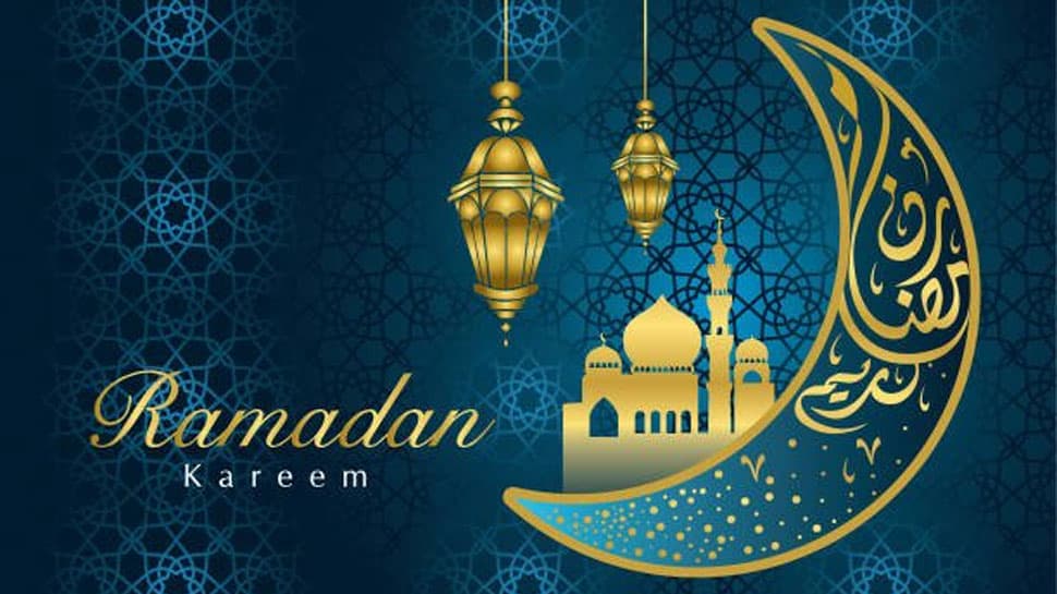 Ramadan Kareem greeting card with Islamic decorative elements