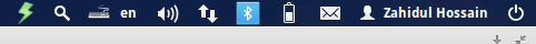 ElementaryOS Luna wingpanel showing username in top panel